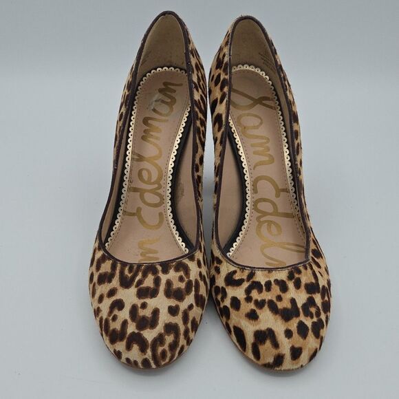 Sam Edelman women's leather & calf hair block heel Stillson pumps size 8 EUC - Picture 3 of 8